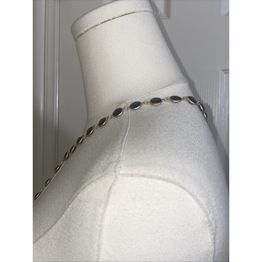 Chicos Blue Circle Setting Statement Necklace - image 4